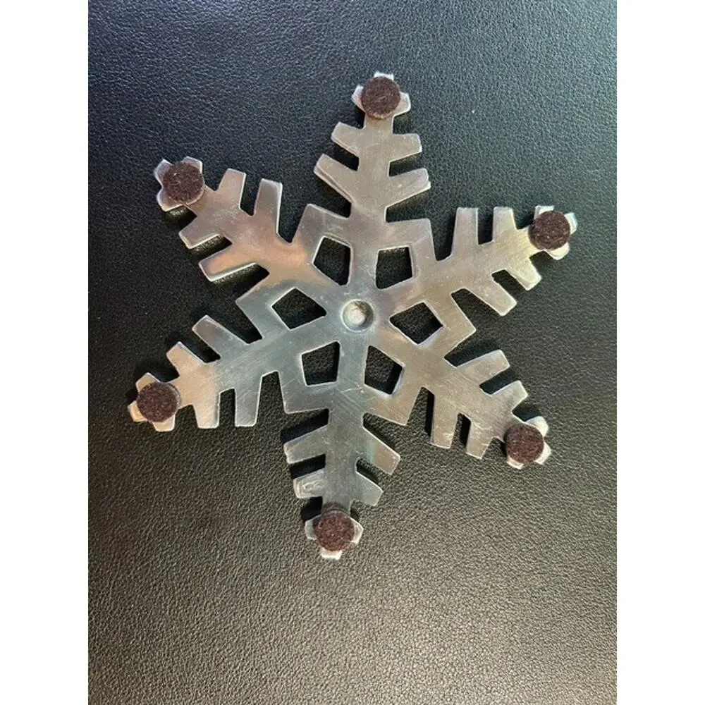 Snowflake Coasters Stainless Steel 4 3/4 inches, stackable